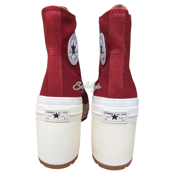 Converse Chuck 70 De Luxe Heel Platform Park Red Sneaker Boot Womens 11 NEW - Picture 5 of 11